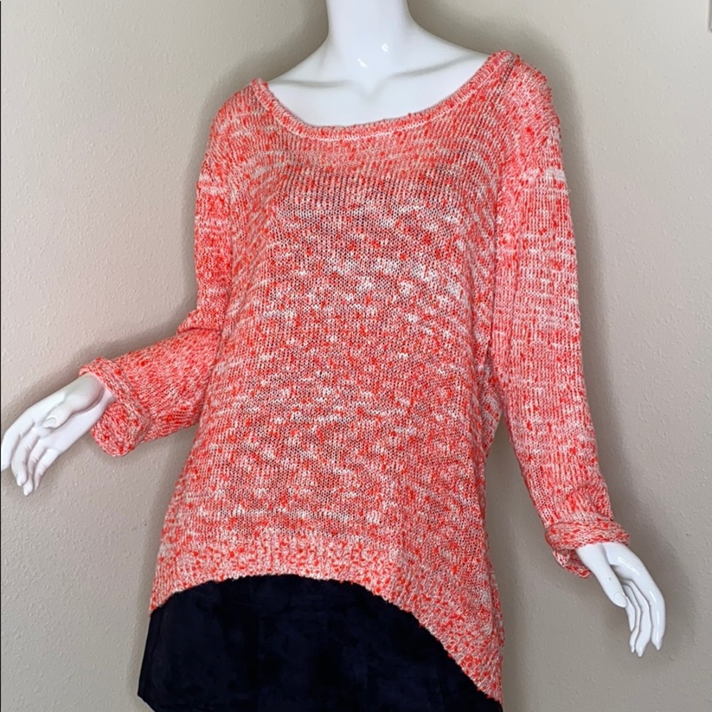 City Chic Plus Size Zip Back Sweater, Coral, S(16)